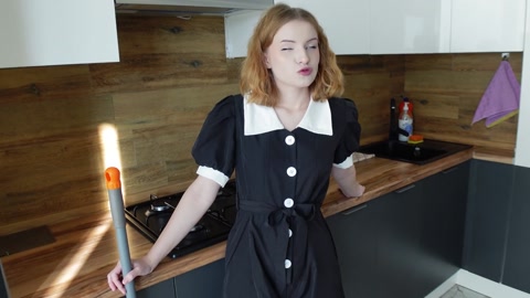 the Maid Let Him Fuck Her Tight Pussy